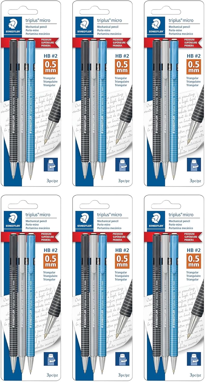 STAEDTLER Triplus Micro Mechanical Pencils 0.5mm lead, Retractable by Staedtler