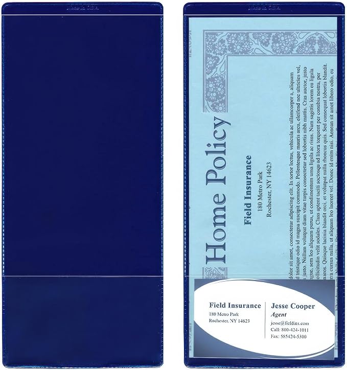 StoreSMART - Navy Blue Plastic Policy Holders - 10 Pack - INS30-NB-10 by StoreSMART