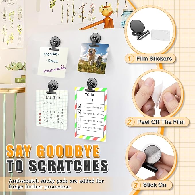 Grtard 100pack Magnetic Clips Heavy Duty, Refrigerator Magnets, Scratch Free - Image 2