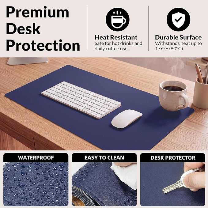 AFIING Desk Mat, 31.5" x 17", Cork Desk Pad Protector | Dual-Sided Cork & PU - Image 5
