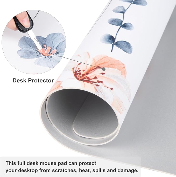 QIYI Large Mouse Pad, Floral Desk Mat - Image 4