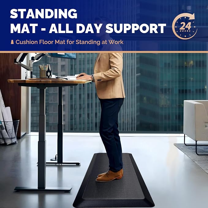FEATOL Anti Fatigue Mats for Standing, 9/10 Extra Thick Ergonomic Standing Desk - Image 2