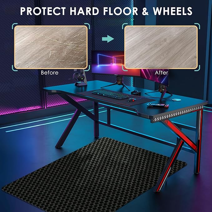 Vicwe Office Chair Mat for Hardwood Floor, Gaming Chair Mat for Hardwood - Image 2