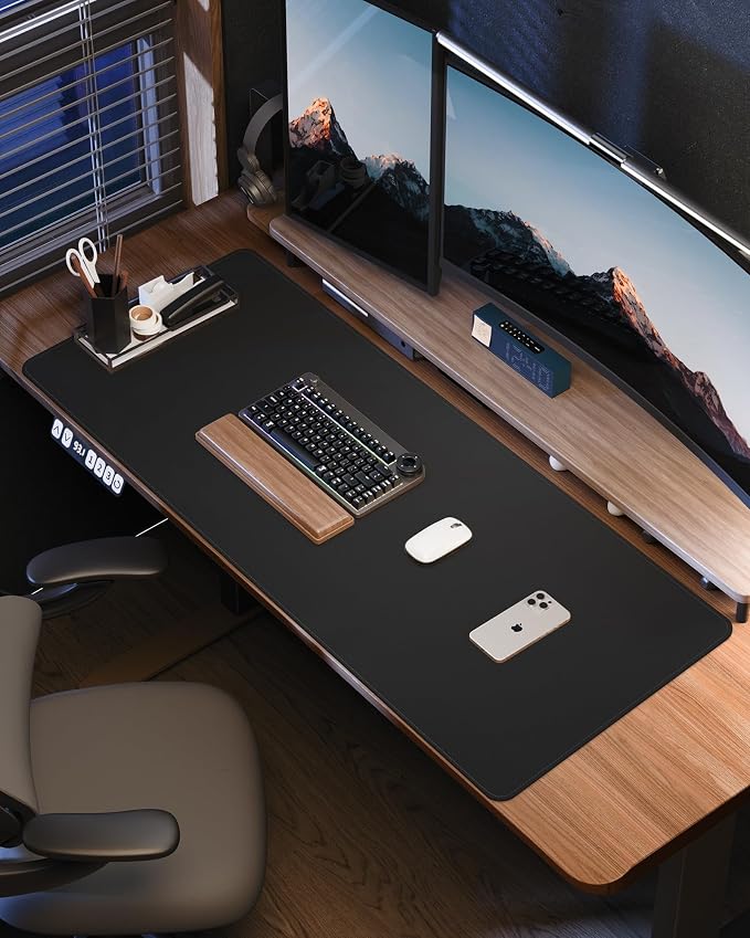 AFIING Leather Desk Protector, Large Mouse Pad, Non-Slip Blotter, Waterproof - Image 6