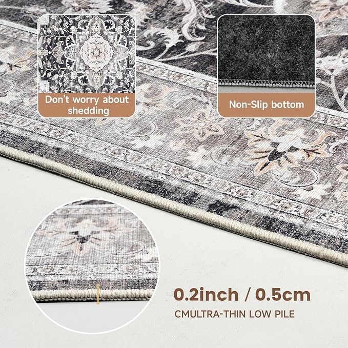 Office Chair Mat for Hardwood Tile Floor, Machine Washable Office Area Carpet - Image 5