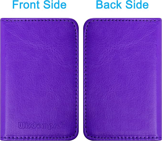 Wisdompro Business Card Holder, 2-Sided PU Leather Folio Name Card Holder - Image 6