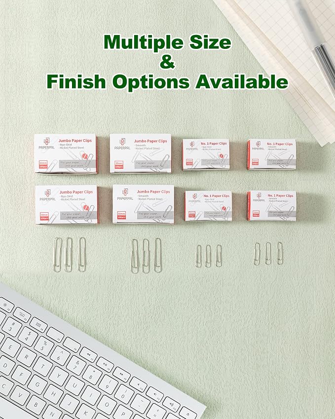 PAPERPAL Paperclips for Office School & Personal Use, #1 Smooth Paper Clip - Image 8