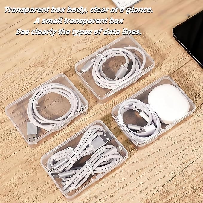 7 Box Cable Organizer Storage Box, Desktop Cable Management - Image 7