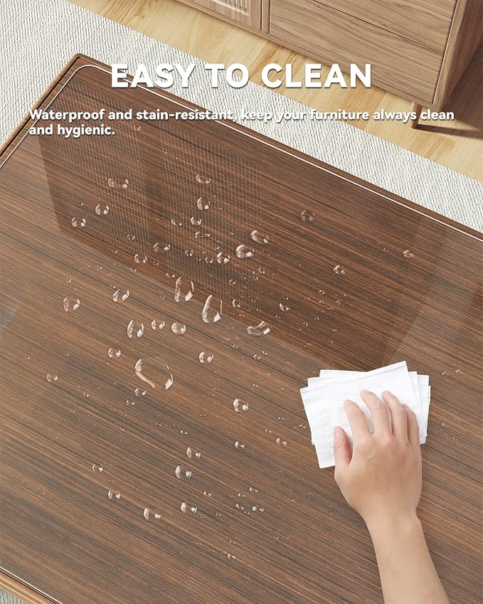 Oterri Clear Writing Desk Pad, 36’’x60” Heat Resistant Waterproof PVC Round - Image 6
