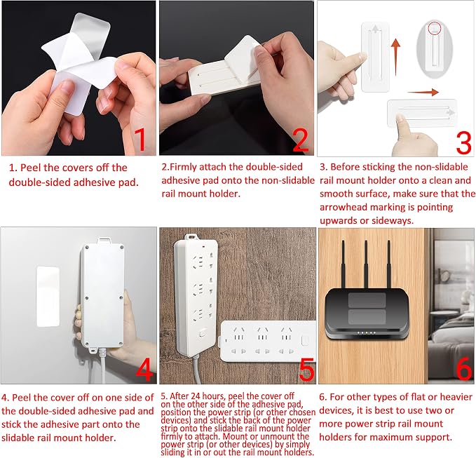 Self Adhesive Power Strip Holder 4 Pack - Image 3