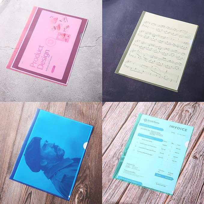 WOT I 12 Pack Clear Document Folders, Plastic Transparent Folders Copy Safe - Image 6