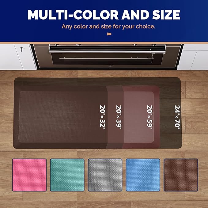 FEATOL Anti Fatigue Mat for Standing, 9/10 Extra Thick Ergonomic Standing Desk - Image 6