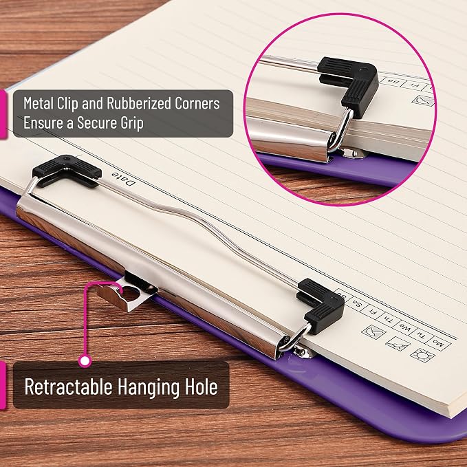 Mr. Pen- Plastic Clipboard, 12.5” x 9”, Clipboard Plastic | Low-Profile Metal - Image 3