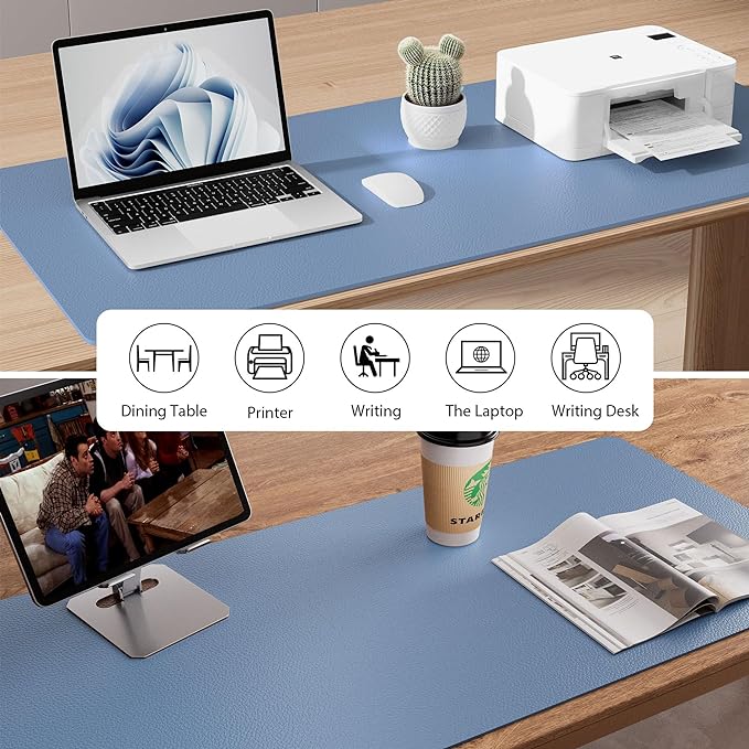Aothia Leather Desk Pad Protector, Office Desk Mat, Large Mouse Pad, Non-Slip - Image 5