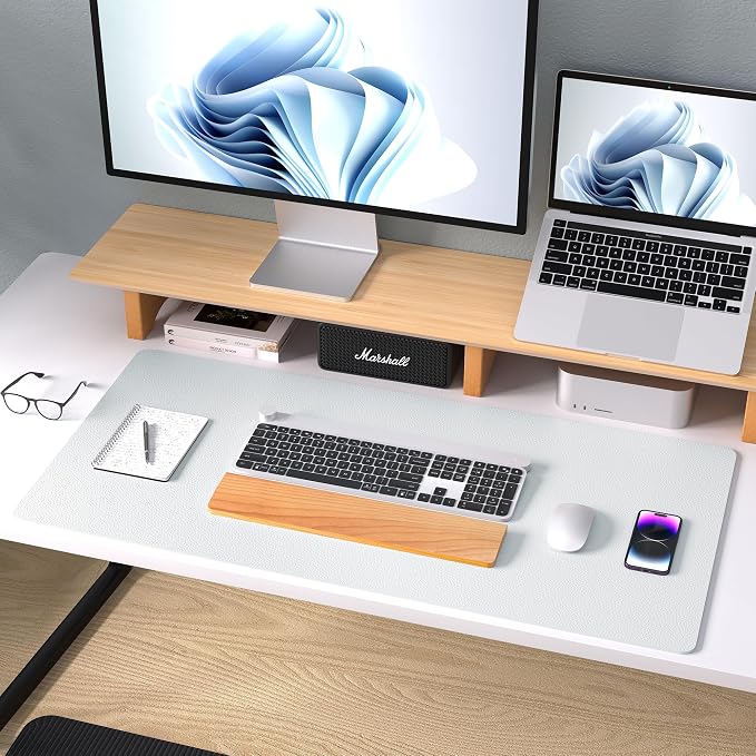 Aothia Leather Desk Pad Protector, Mouse Pad, Office Desk Mat, Non-Slip PU - Image 8