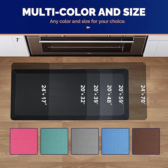 FEATOL Anti Fatigue Mat for Standing, 9/10 Extra Thick Ergonomic Standing Desk - Image 6