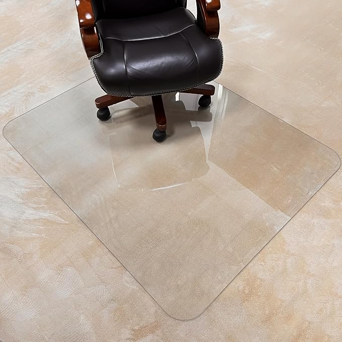 2Pack Crystal Clear 1/5" Thick 59" x 47" Heavy Duty Hard Chair Mat, Can be Used by MuArts