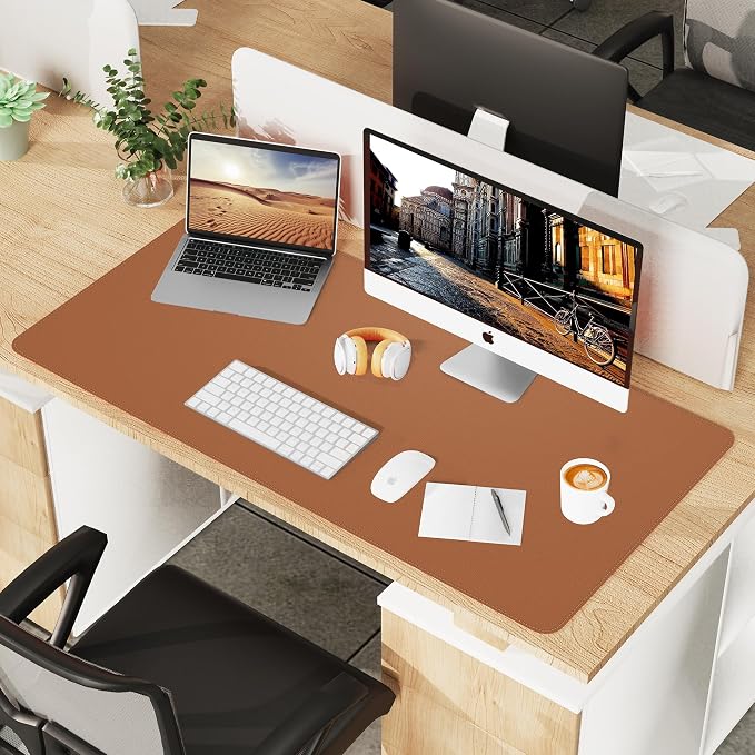 AFIING Cork Desk Mat 47" x 23.6", Dual-Sided Natural Cork & PU Leather Desk Pad - Image 7