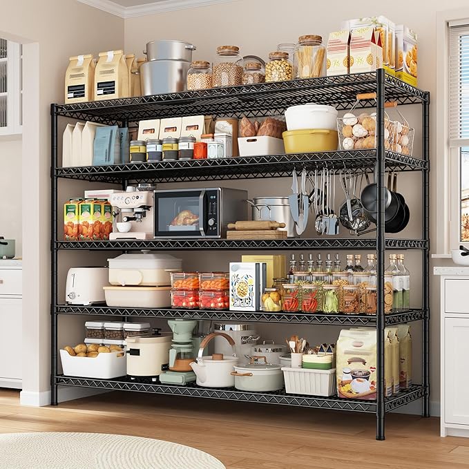 REIBII 3200LBS Storage Shelves 55.5" W Garage Shelving Heavy Duty 5 Tier - Image 2