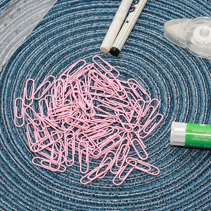 100 Pcs Pink Paper Clips, 1.1 Inch Colorful Paperclips | Vinyl Coated, Colored - Image 4