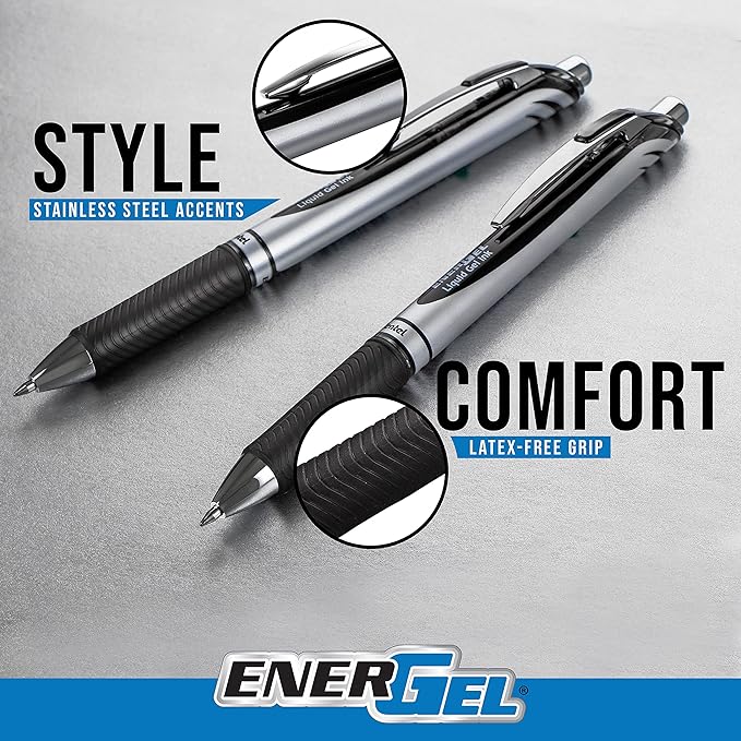 Pentel EnerGel RTX Retractable Liquid Gel Ink Pen, Medium line, Sepia Ink - Image 3