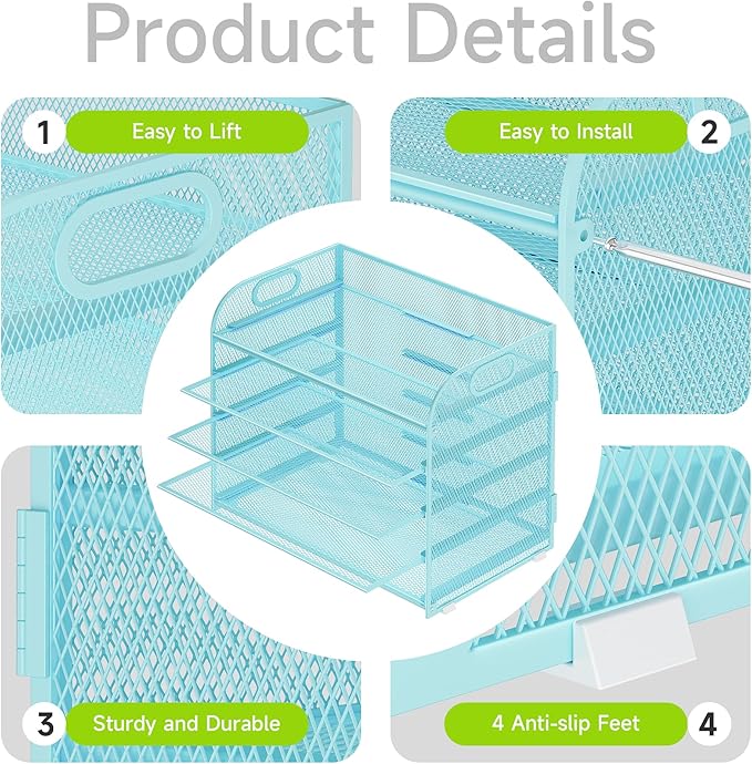 Cawukege 2 Pack 5 Tier Paper Organizer, Letter Tray - Image 4