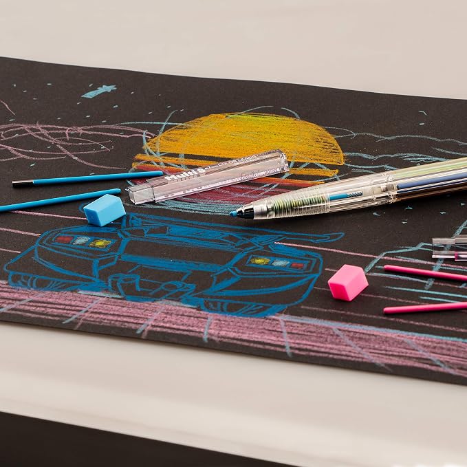 Pentel 8 Color Automatic Pencil Box Set, 8 Color Lead Refills and Sharpener - Image 6