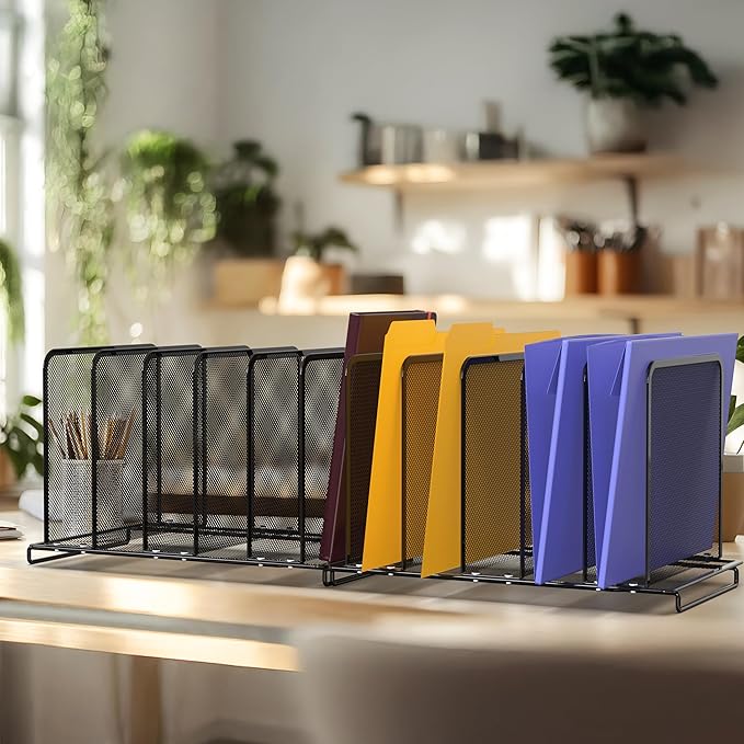 Simple Houseware 5 Section Upright File Sorter Organizer - Image 4
