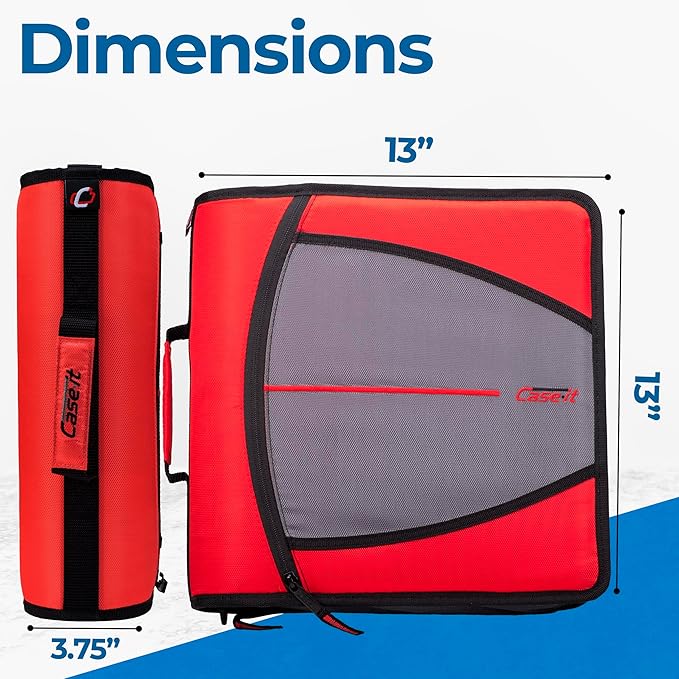 Case-it Mighty Zip Tab School Zipper Binder | 3-Inch O-Rings, 600-Sheet Capacity - Image 4
