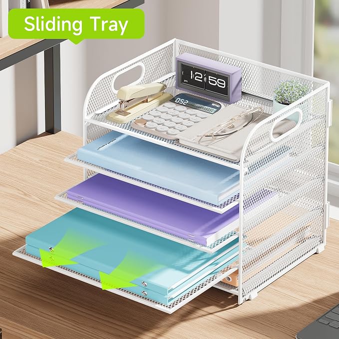 Cawukege 2 Pack 5 Tier Paper Organizer, Letter Tray - Image 3