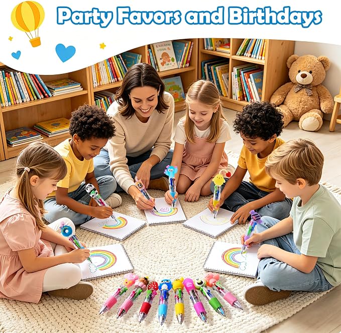 60Pcs Mini Multicolor Pens in One 4-in-1, Cute Pens Bulk - Image 8