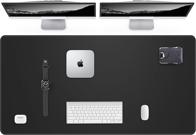 AFIING Leather Desk Pad Protector, Large Mouse Pad, Non-Slip Desk Blotter by AFIING