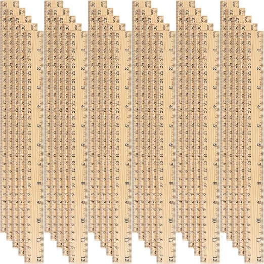 Zonon 30 Pcs Wooden Rulers Bulk 12 Inch Ruler by Zonon