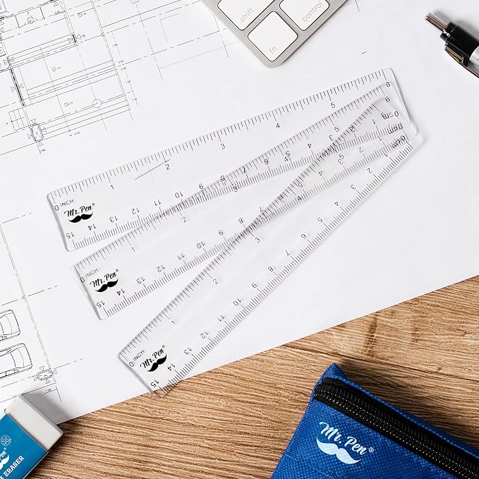 Mr. Pen- Bulk Plastic Rulers, 6 Inch, 6 Pack, Easy-to-Read Markings | - Image 5
