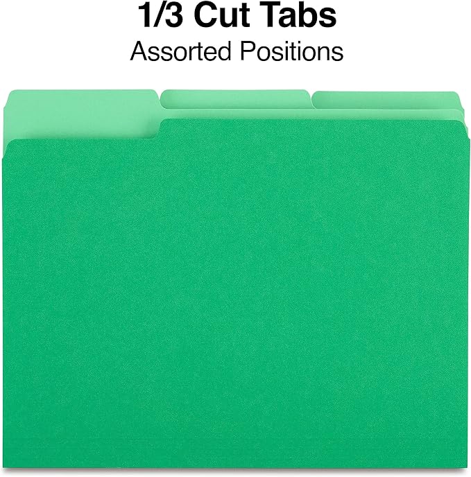 Staples File Folder, Letter Size, 1/3‑Cut Tab, Durable Paper Stock, 200/Carton - Image 2