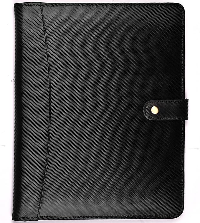 LEATHER VILLAGE Portfolio Professional Organizer– Carbon Fiber Genuine Leather by LeatherVillage