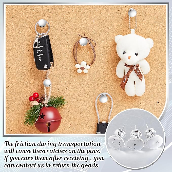 Outus 60 Pcs Giant Push Pins Jumbo Tacks 1/1.8inch Plastic Head - Image 3