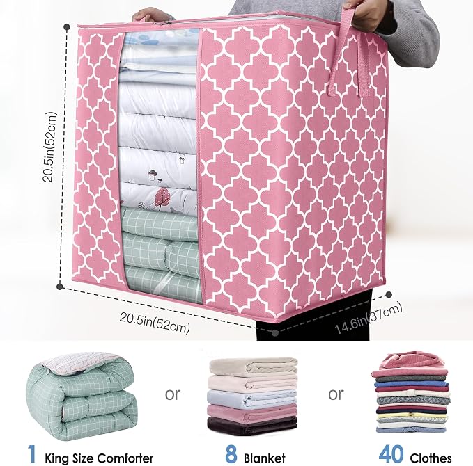 WISELIFE Storage Bags 4 Pack/100L Large Blanket Clothes Organization and - Image 2