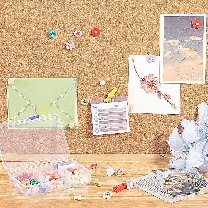 78 Pieces Cute Push Pins for Bulletin Board, Flower Decorative Push Pins | - Image 5