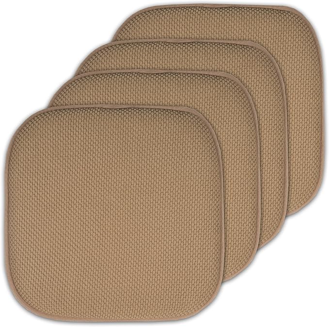Sweet Home Collection 4 Pack Memory Foam Honeycomb Nonslip Back 16" x16" by SweetHomeCollection