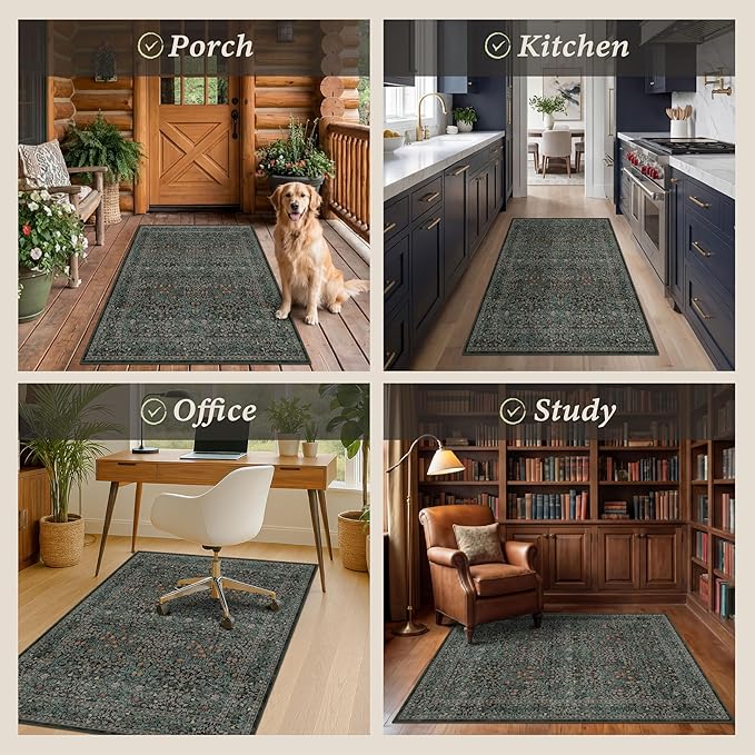 Dark Blue Office Chair Mat for Hardwood Floors, Tile Floor Protector for Heavy - Image 4