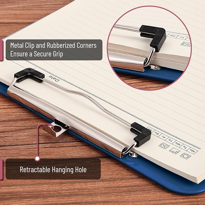 Mr. Pen- Plastic Clipboard, 12.5" x 9", 2 Pack, Clipboard Plastic | Low-Profile - Image 3