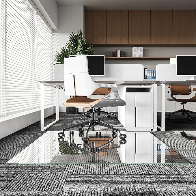 Koonmi Chair Mat for Carpet, Tempered Glass 30"x48" Office Chair Mat, Glass - Image 8