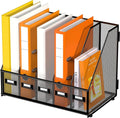 DALTACK 5 Vertical Compartments Magazine File Holder, Binder Organizer by DALTACK