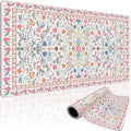 Pink Floral Desk Mat 31.5"x15.7" | Extra Large Mouse Pad, Non-Slip Rubber Base by Mcapirivo