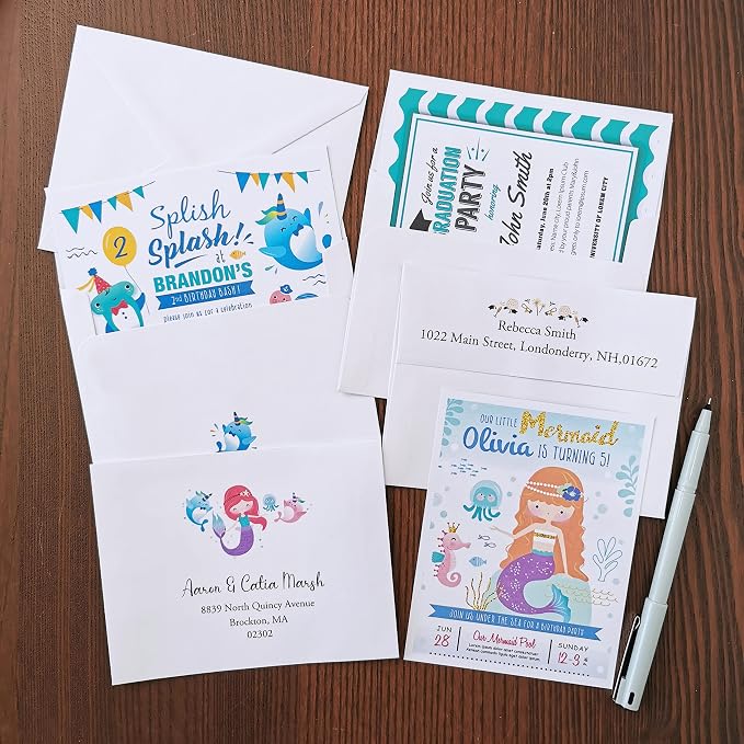 Winlyn 1000 Pcs White A2 Invitation Envelopes, Peel & Press Self Seal, 4 3/8 x - Image 8