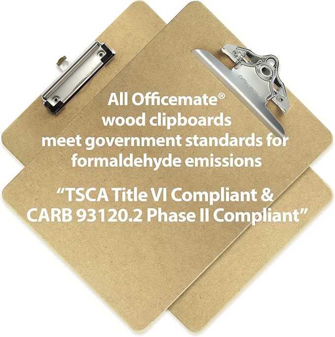 Officemate Recycled Wood Clipboards, Low Profile Clip, 12 Pack Clipboards - Image 7
