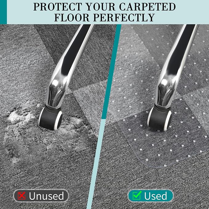 Office Chair Mat for Carpets, Thick and Sturdy Carpet Protector, Easy Glide and - Image 2
