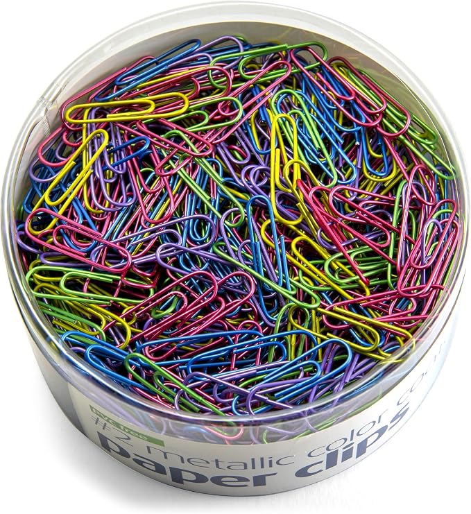 Officemate PVC-Free Assorted Color Coated Paper Clips, #2 Size Clips, 600 per - Image 2