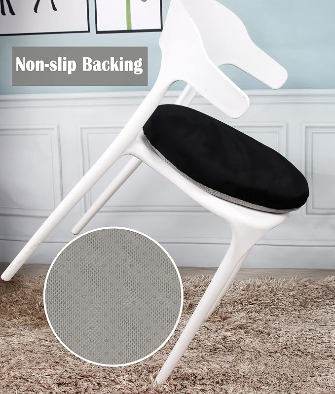 Sigmat Memory Foam Seat Cushion Anti-Slip Soft Round Chair Pad 16 Inch Velvet - Image 3